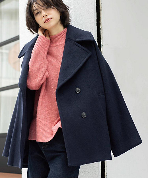 カシミヤブレンドウールミドルピーコート（2002542079