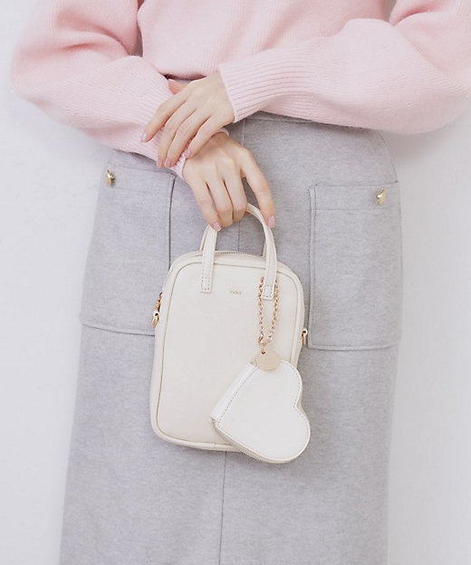 2WAY】ハートポーチ付きミニショルダーバッグ