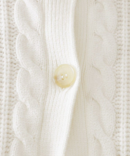 ケーブルミドルゲージニットカーディガン【洗濯機OK