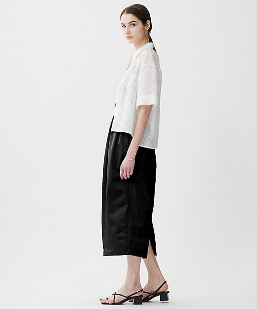 洗える】ゼブラシアーJQ クロップドシャツ（BLCMGM0611