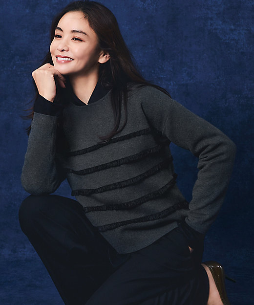 滝沢眞規子さん着用／VERY掲載／洗える】ウールミルドジャージー