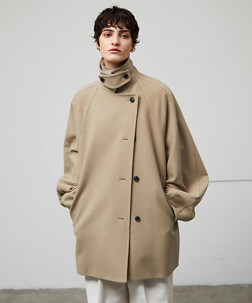 GABELLE ／ ミドル丈スタンドカラーウールコート