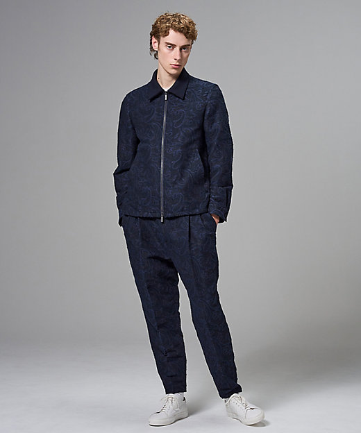 新柄】エスニカルスラブジャカード ジップアップブルゾン