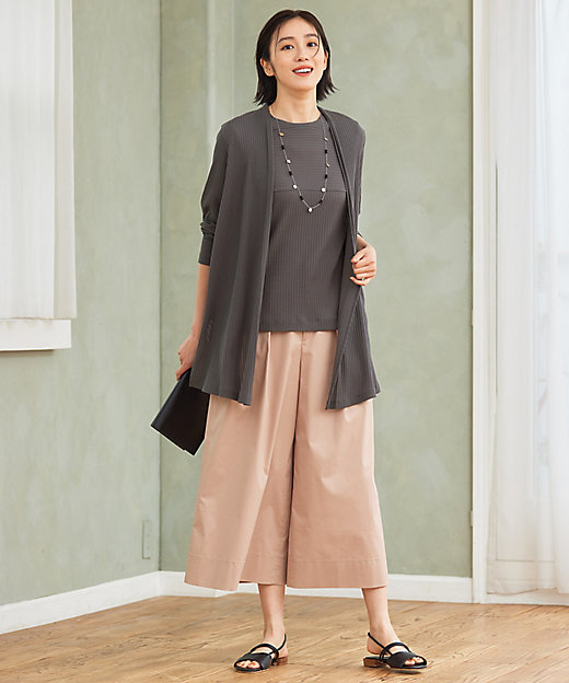 カタログ掲載・洗える】タックガウチョ パンツ（PRWMCA0010