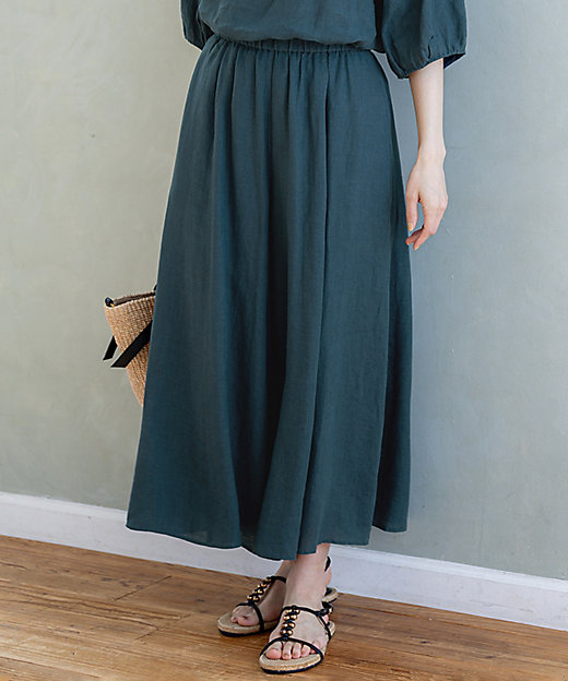 洗える】LIBECOリネン ガウチョ パンツ（PRWSGM0610