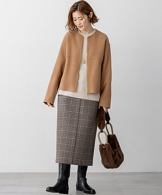 ウールライトリバー ノーカラー ショートコート（SCWOGW0408