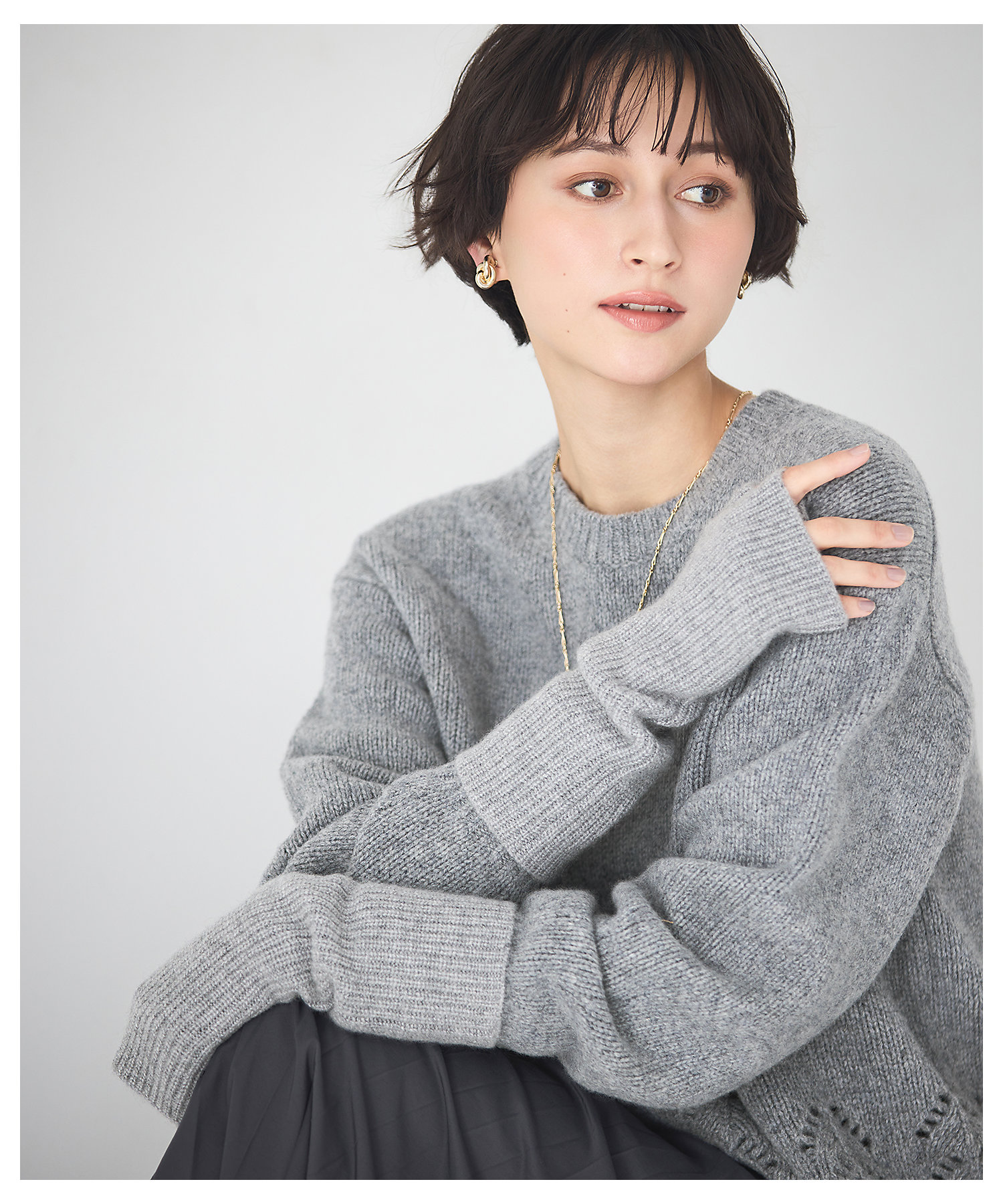 見上愛さん着用／洗える】ピュアカシミヤ アームウォーマー
