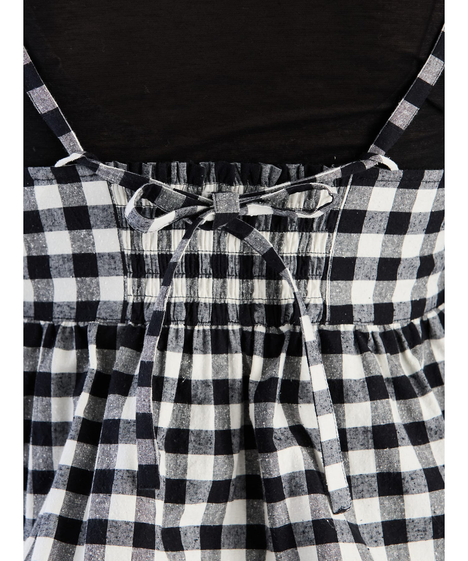 Katie♡ギンガムチェック クロップドキャミソール 黒 ブラック Katie