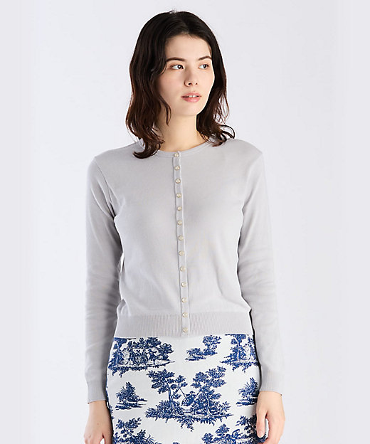 コットン ニット 長袖 カーディガンプレッション ”Swing