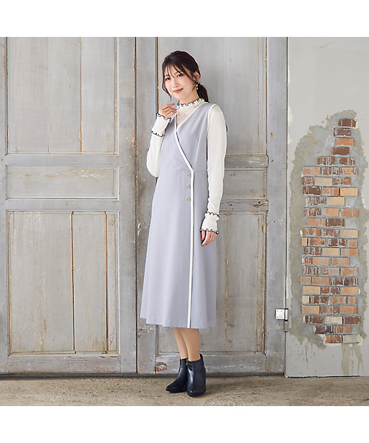 UVカット／吸汗性】バイカラージャンパースカート（51015508