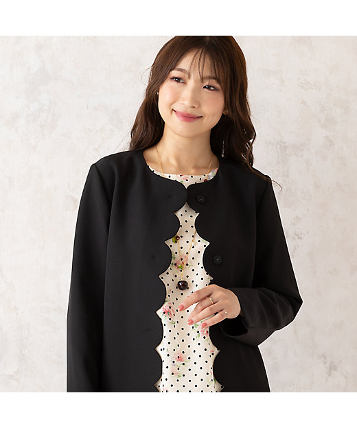 ダブルクロスノーカラーコート（51101501） | Rose Tiara