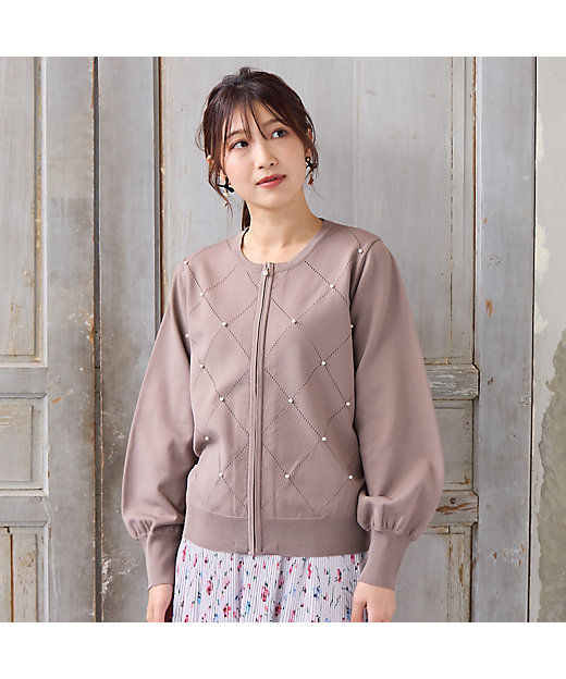 人気商品の新型】アーガイルZIPカーディガン（51135509