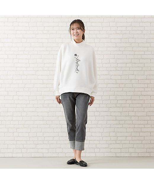 手洗いOK・INDIMARK】裾切り替えデニムパンツ