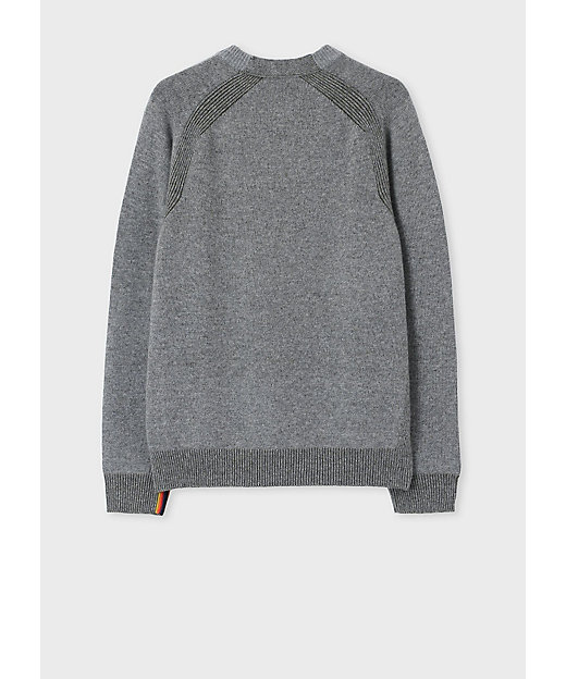 アーティストストライプポイント クルーネックニット