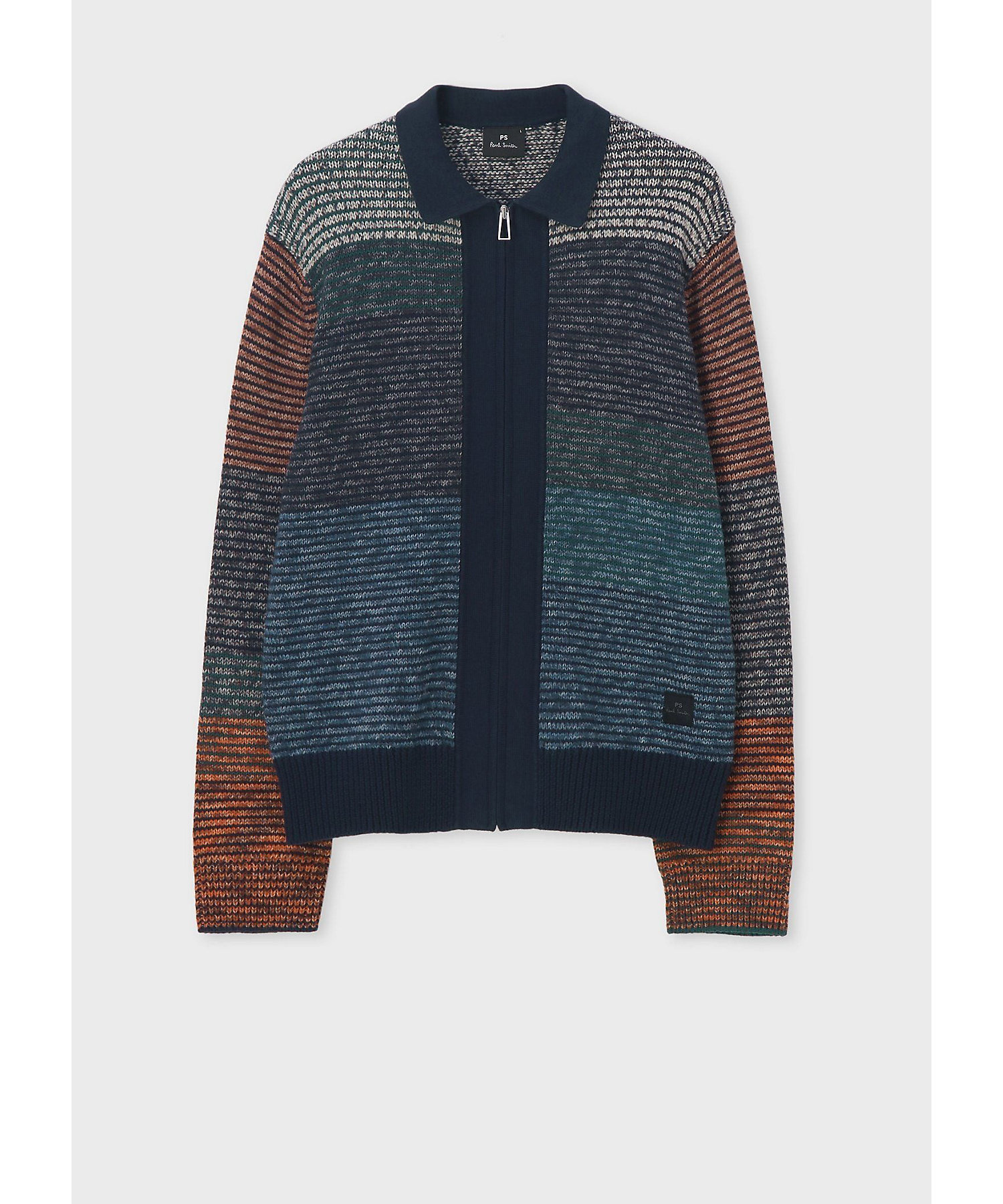 マルチボーダー ジップニットブルゾン（162403832Z） | Paul