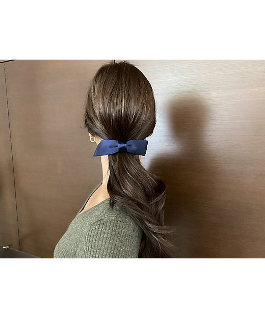 バミューダ ボウ ボリューム バレッタ （ネイビー） | FRANCE LUXE