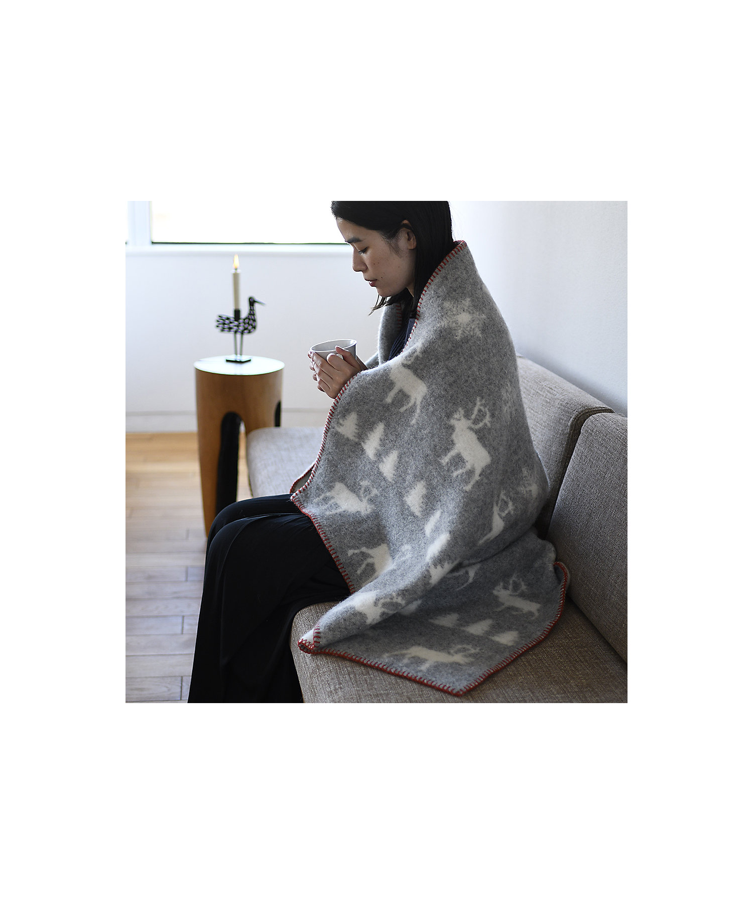 ウールハーフブランケット ワイルダネス グレー | KLIPPAN/クリッパン