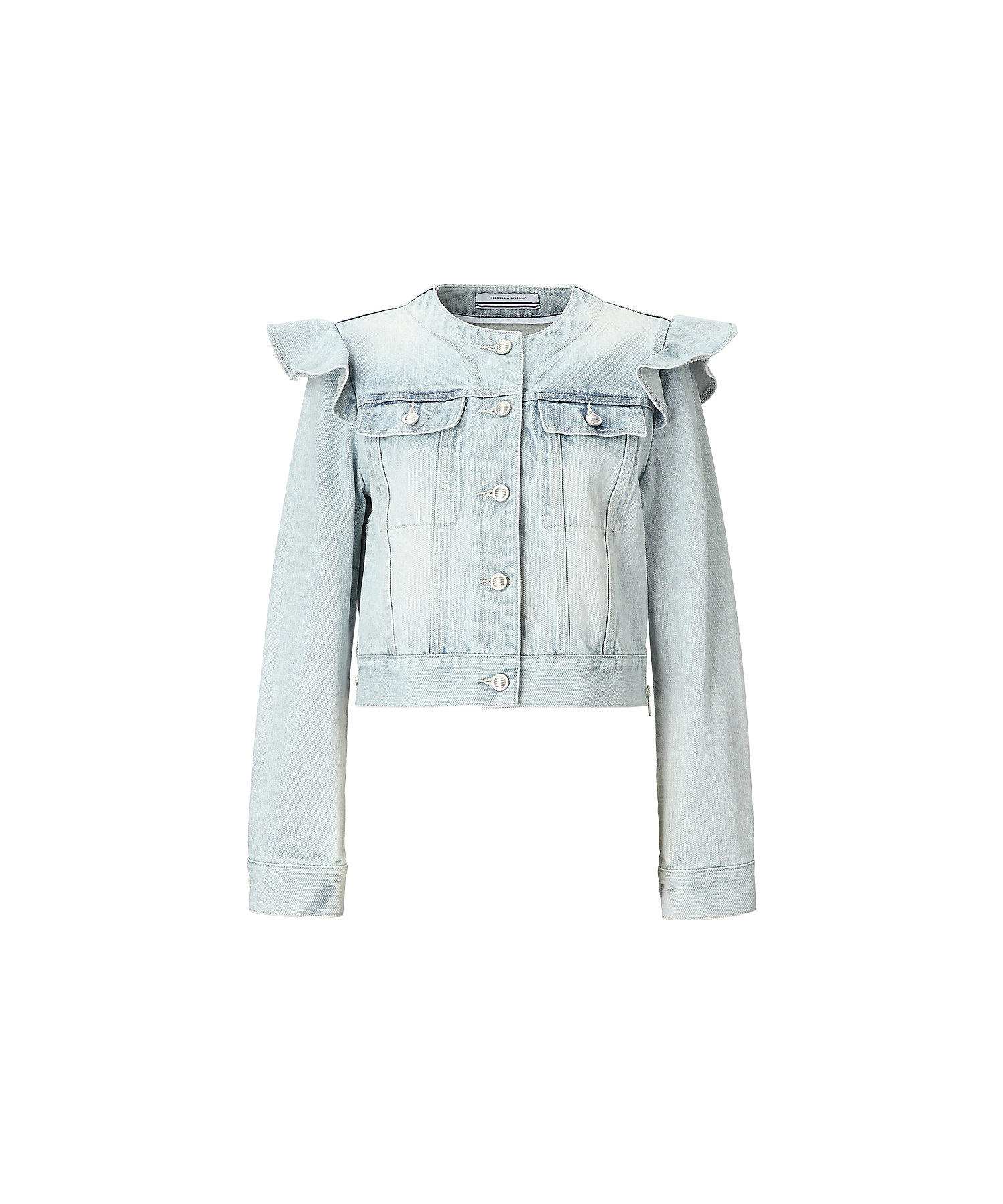 SHOULDER FRILL DENIM JACKET | BORDERS at