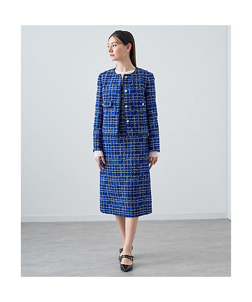 セットアップ対応商品】ブルーチェックツイード釦 ジャケット | ANAYI