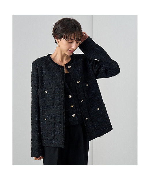 セットアップ対応商品】ミックスヤーンツイード4ポケット ジャケット