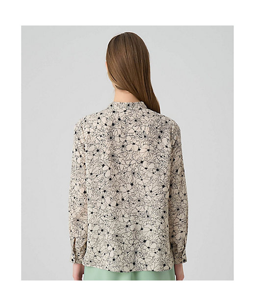 ドローイングフラワープリントタイブラウス | ANAYI/アナイ | 三越