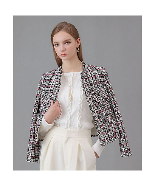 ピンクミックスツイード4ポケットジャケット | ANAYI/アナイ | 三越