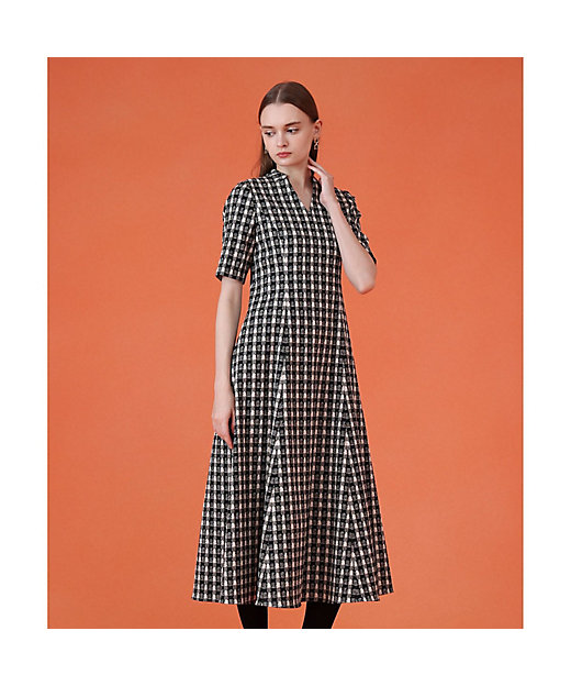 セットアップ対応商品】ツイーディージャカードキーホールネック