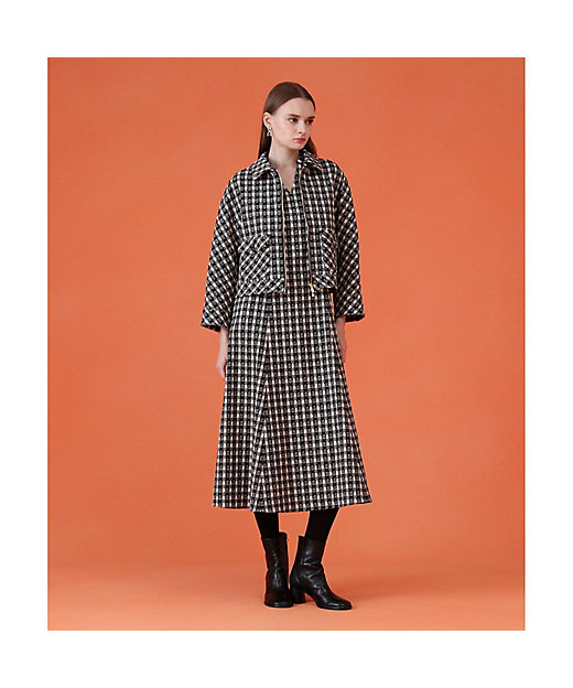 セットアップ対応商品】ツイーディージャカードキーホールネック