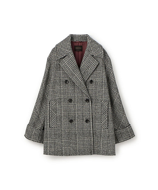 ウールカシミヤグレンチェック ダブルブレストコート | maison