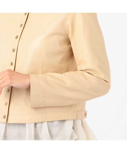 ライトセミベジタブルレザー ノーカラージャケット | maison