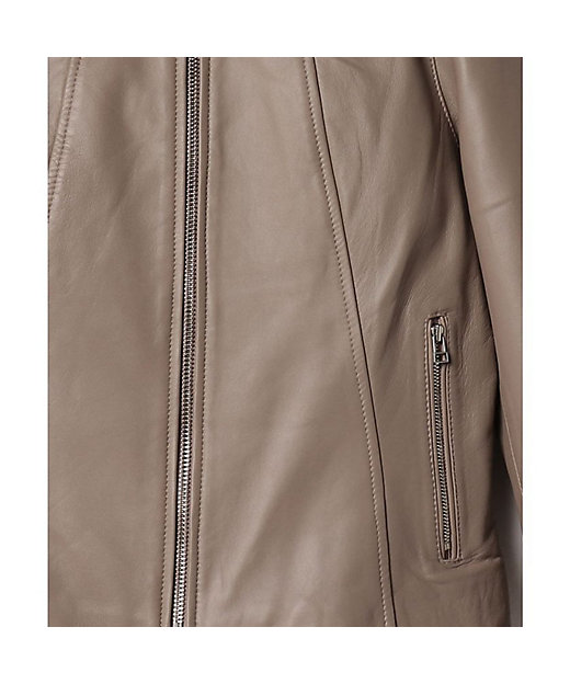 レザークルーネックジャケット | allureville (Women)/アルアバイル