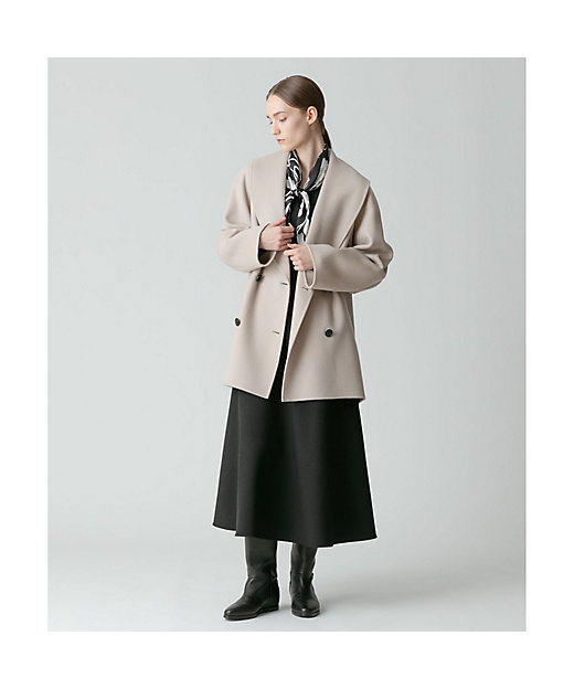 カシミヤ混ショールカラーミドルコート | allureville (Women