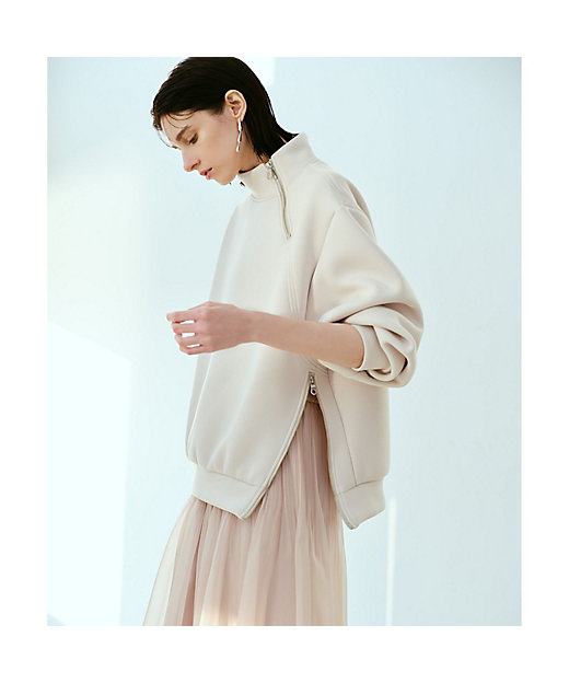 ボンディングアシンメトリーZIP プルオーバー | allureville (Women
