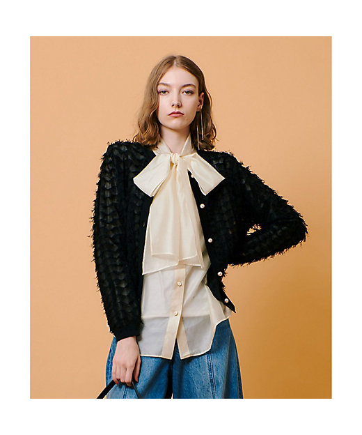 シアーカットジャガードカーディガン | allureville (Women