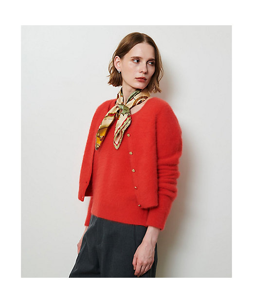 カシミヤブレンドファー加工カーディガン | allureville (Women