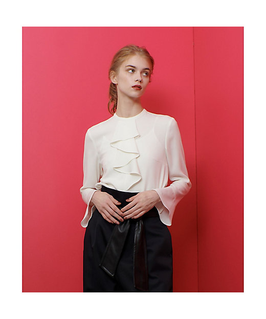 LOULOU WILLOUGHBY】ラッフルスタンドブラウス