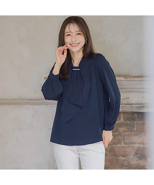 パール付きボウタイブラウス≪洗濯機で洗える≫ | QUEENS COURT（Women