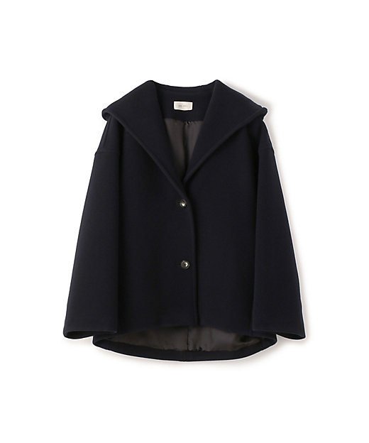 ウールダブルモッサ フーデッドショートコート | maison TOMORROWLAND