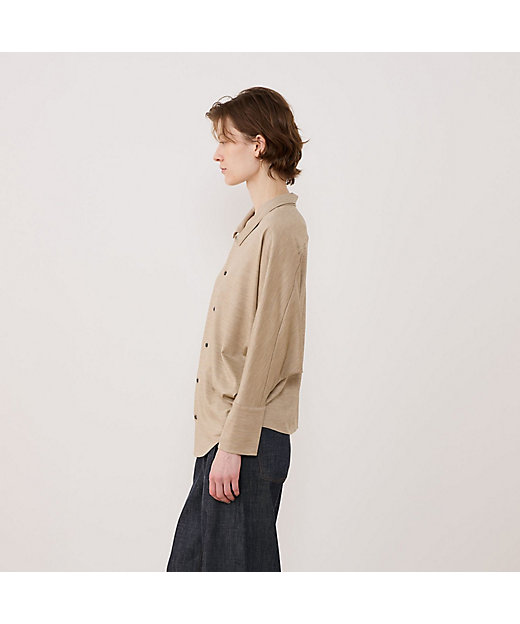 ウォッシャブルウールジャージー ドルマンスリーブシャツ | GALERIE