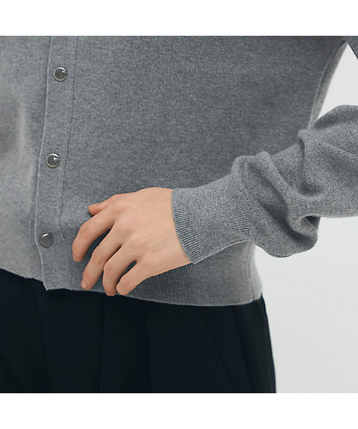 コットンカシミヤ パールロゴポロカーディガン | CABaN/キャバン