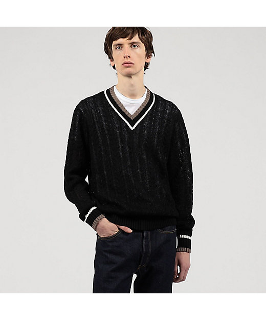 プレミアムリネン チルデンプルオーバーニット | TOMORROWLAND (Men