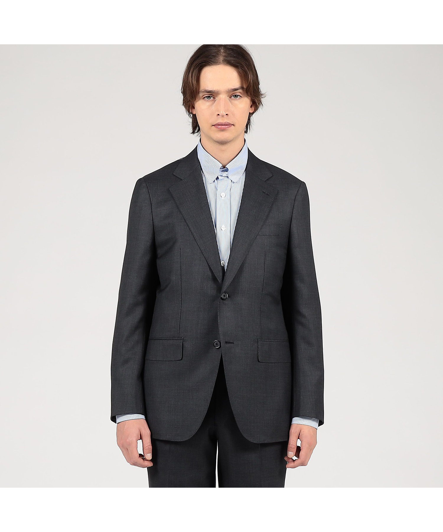 TRAVELLER ウールシルク シングルブレステッド2Bスーツ E