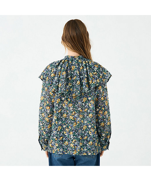 ラメカットジャカード ワイドカラーブラウス | maison TOMORROWLAND