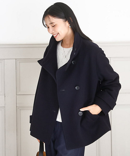 超軽量］エアリアルウール スタンドカラーショートコート | MK MICHEL