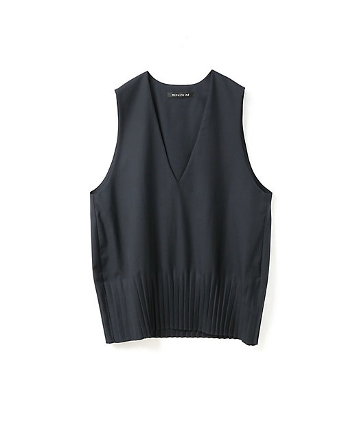 mizuiro ind プリーツヘムVネックベスト | mizuiro ind