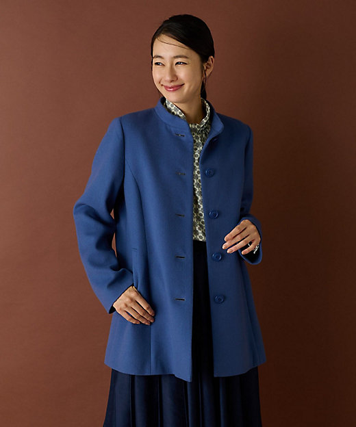 カシミヤスタンドカラーコート【深喜毛織 】 | Leilian (Women