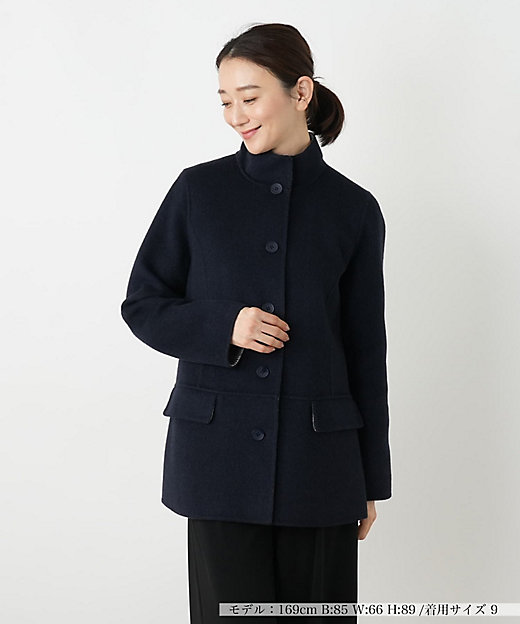 カシミヤスタンドカラーショートコート | Leilian (Women)/レリアン