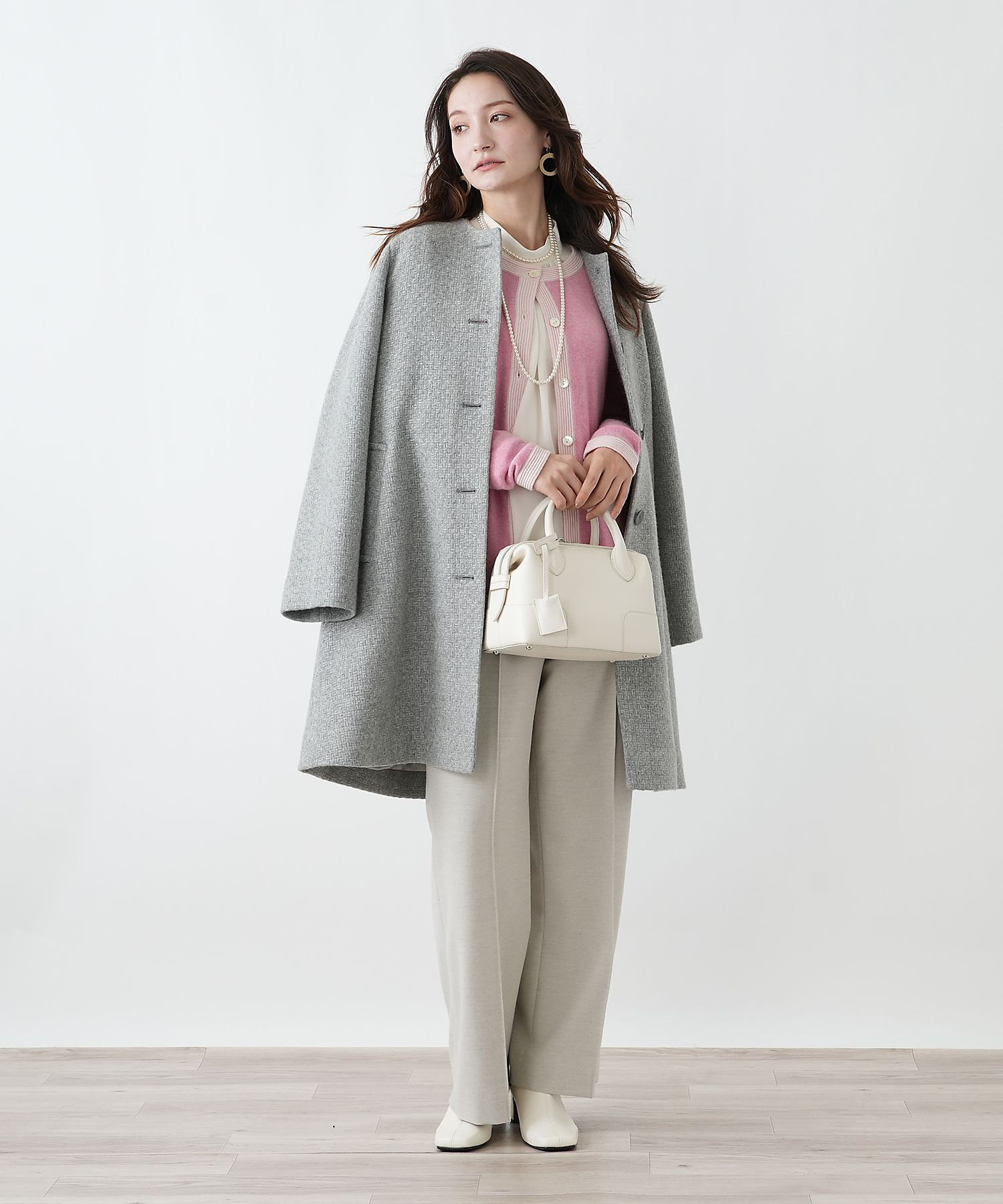 カシミヤノーカラーコート【25年11月カタログ】 | Leilian (Women