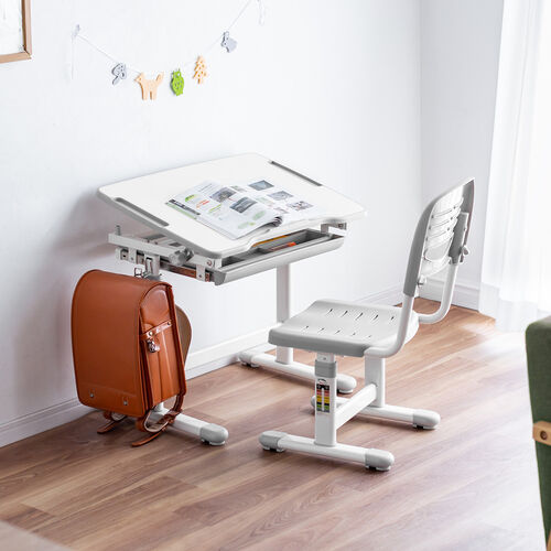 学習机&椅子セット 引き出し付き 角度・高さ調整 100-DESKN016W【イス