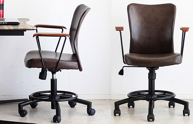 ダークブラウンのレトロなデスクチェア - 椅子の店